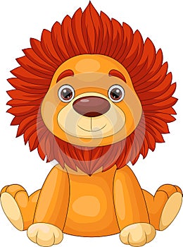 Cute baby lion cartoon sitting