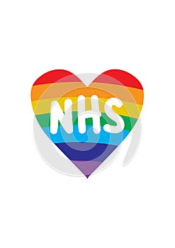 Thank you NHS rainbow loveheart vector photo