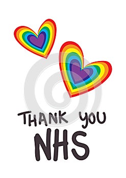 Thank you NHS loveheart rainbow vector photo