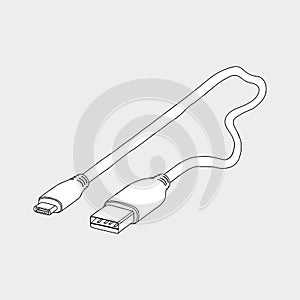 Illustration of Micro USB Cable.