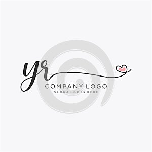YR BInitial handwriting logo design