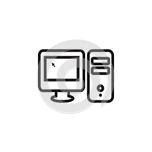 Monitor led flat icon vector illustration