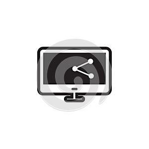 Monitor led flat icon vector illustration