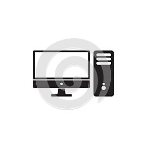 Monitor led flat icon vector illustration