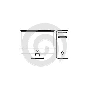 Monitor led flat icon vector illustration