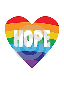 Hope rainbow loveheart illustration vector photo