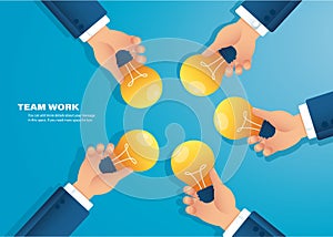 Hand holding light blub. creative concept. vector illustration EPS10