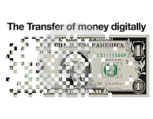 The transfer of money digitally online banking photo