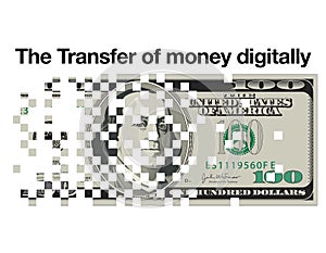 The transfer of money digitally online banking photo