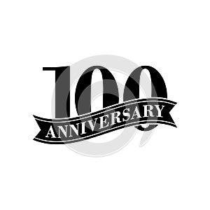 100 Years Anniversary Vector Logo Design Template. 100th Birthday Celebration.