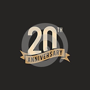 20th Years Anniversary Celebration Icon Vector Logo Design Template.