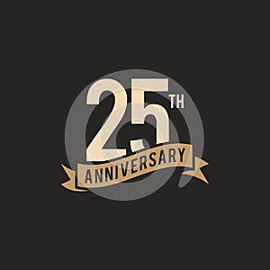 Th 25Years Anniversary Celebration Icon Vector Logo Design Template. photo