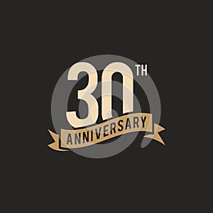 30th Years Anniversary Celebration Icon Vector Logo Design Template.