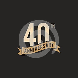40th Years Anniversary Celebration Icon Vector Logo Design Template. photo