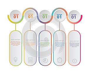 Four ideas process chart slide template. Business data.