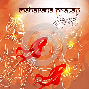 Vector illustration of Maharana Pratap Jayanti