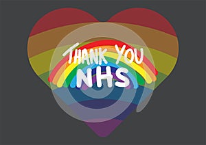 Thank you NHS rainbow heart vector photo