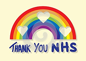 Thank you NHS rainbow vector with lovehearts photo