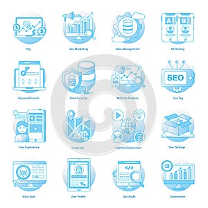 Seo Flat Rounded Icons Pack