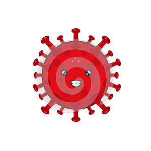 Cute Virus Characters Happy Vector Illustration