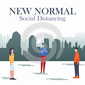 Social distance in New normal Concept. New normal lifestye concept. After Outbreak photo