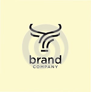 Unique animal buffalo Logo line Design, bovines. bison. Cattle. Taurus And Bull Logo Linear Design Vintage Retro Hipster Illustrat