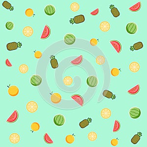 Fresh, healthy and colorful fruit pattern design