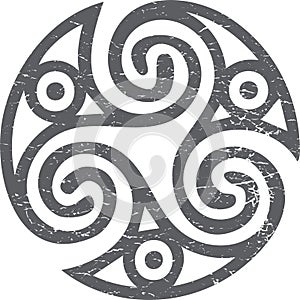 Celtic Gaelic sacred symbol triskele or triskelion isolated.