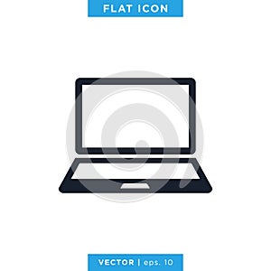 Laptop Icon Vector Logo Design Template. Flat design.