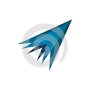 Blue arrow traingle rocket logo design photo