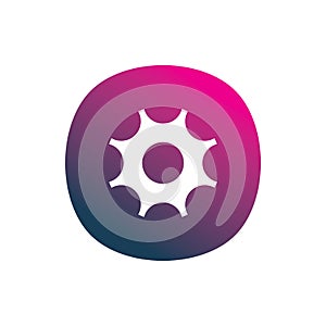 Creative full color square rounded gear service repair tools logo design