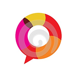 Creative full color circle chat logo design