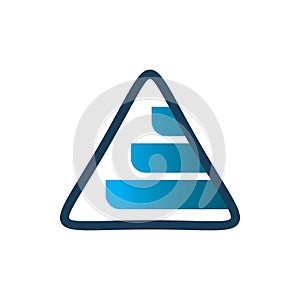 Triangle blue wing logo design