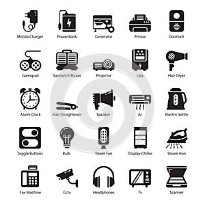 Pack Of Hardware glyph Icons