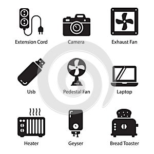 Pack Of Electronics glyph Icons