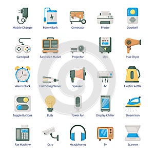 Pack Of Hardware Flat Icons