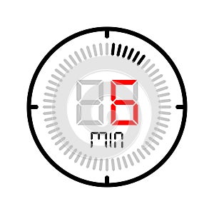 The 5 minute icon isolated on white background.