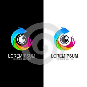 Eye logo and arrow design