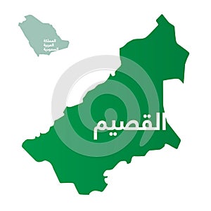 Simplified map of the district/ region of Al Qassim in KSA photo