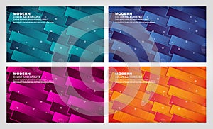 A set of modern vector banners with colorful gradient background