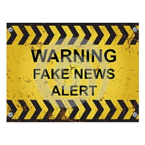 Warning fake news alert sign photo