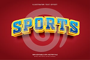 Sport 3d illustrator text effect photo