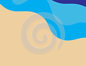 Abstract Blue sea waves and Brown sandbackground
