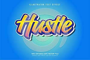 Hustle text effect photo