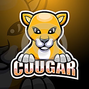 Cougar mascot esport logo design