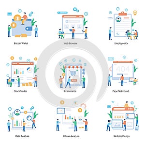 Modern Set of People Creative Illustrations In Flat Design