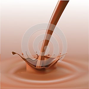 Illustration design graphic splashes fresh liquid milk chocolate,