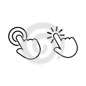 Mouse hand finger cursor icon vector pointers pad icon design