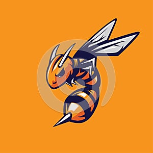 Sting Bee Mascot Logo Illustration