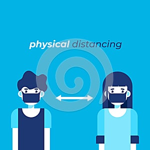 Illustration that illustrates the appeal of pysical distancing